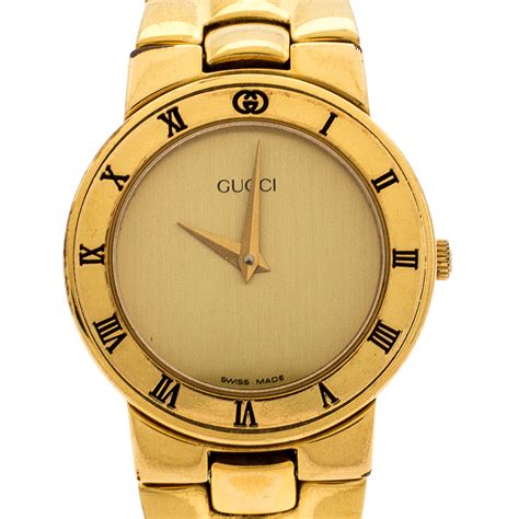 gold gucci watch 3300.2l|Gucci watch battery replacement cost.